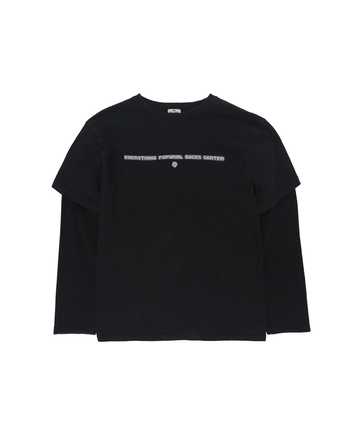 1011갤러리(1011 GALLERY) EPS Skater Layered Long Sleeve T-Shirts - Black