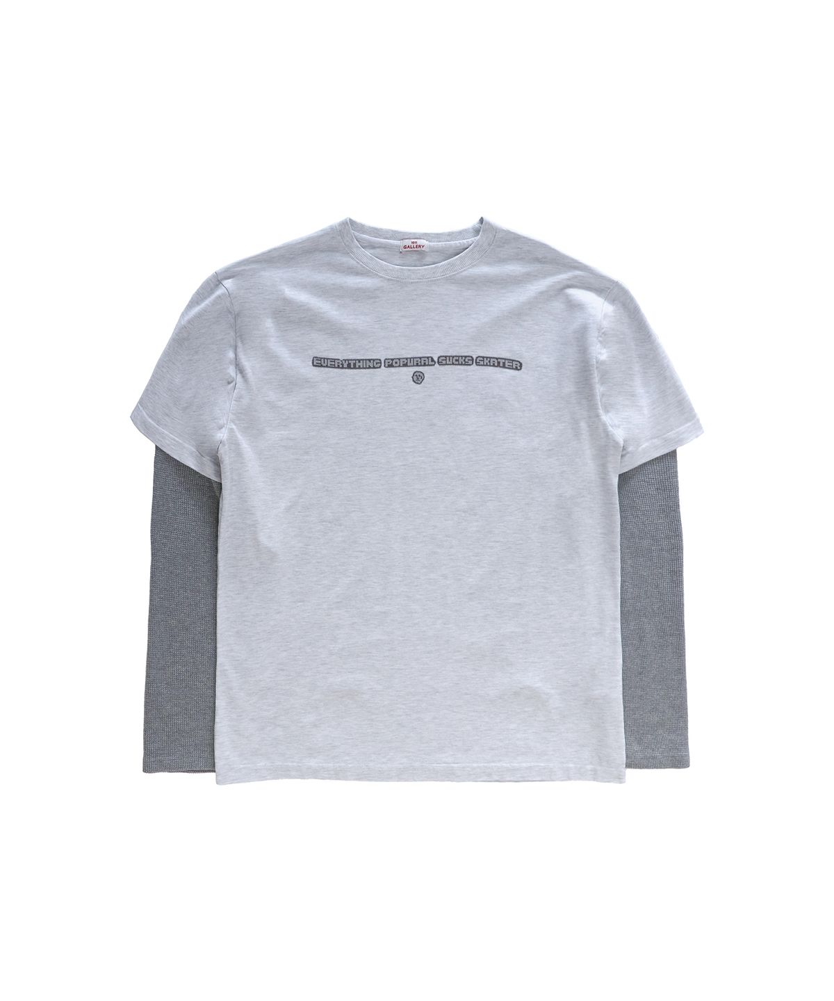 1011갤러리(1011 GALLERY) EPS Skater Layered Long Sleeve T-Shirts - Light gray