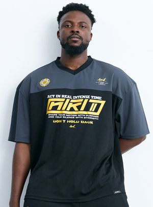 럭비 메쉬 저지 AM1207 BK