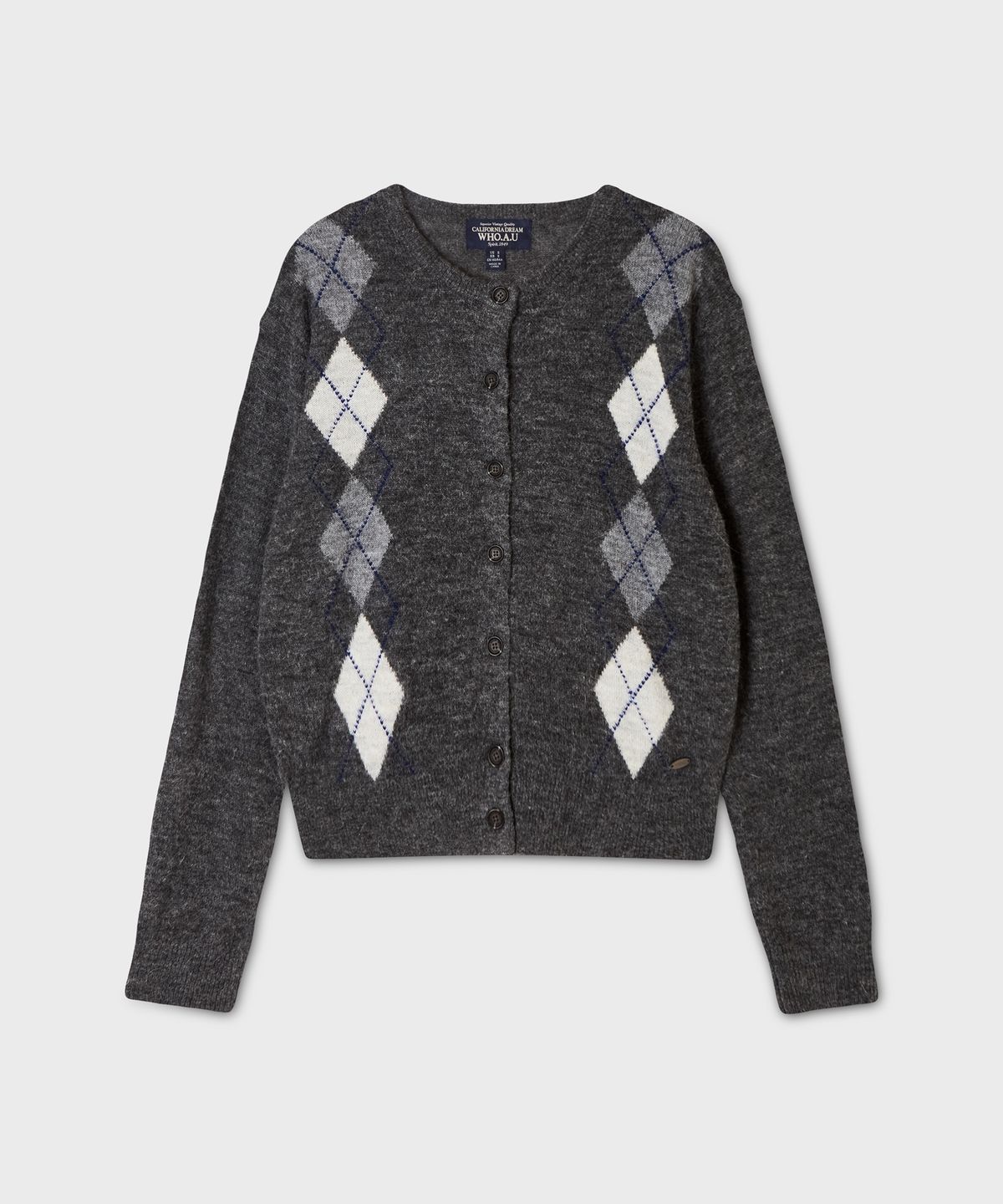 후아유(WHO.A.U) Argyle Cardigan / WHCKG4924F