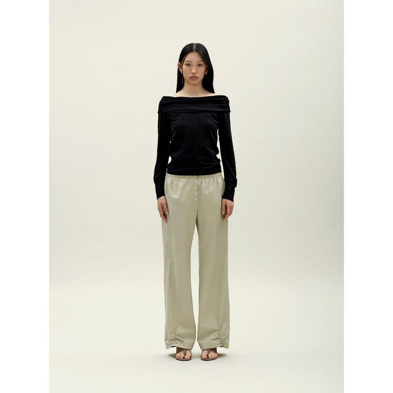 Off Shoulder Pullover  Black