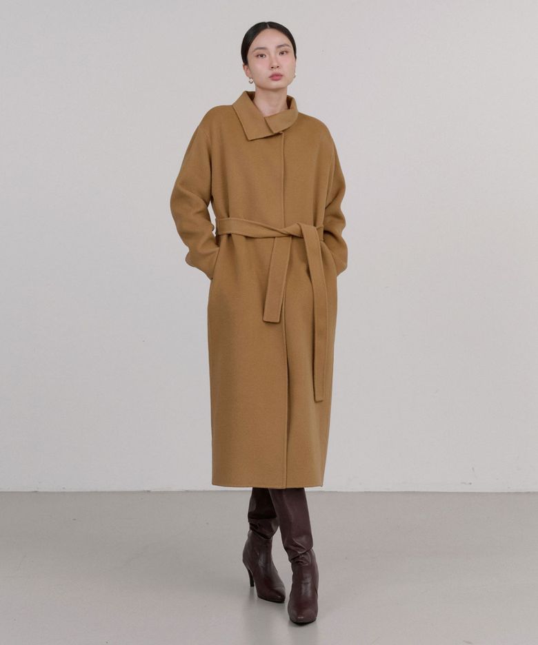 언발 카라 핸드메이드 캐시미어 코트 (카멜)