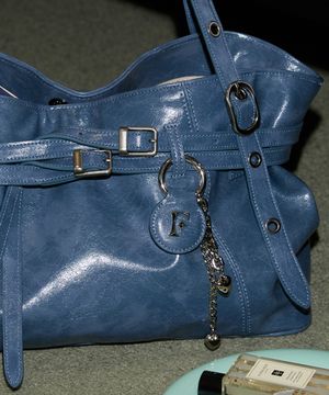 Heart Charm Chain Keyring [Deep Blue]