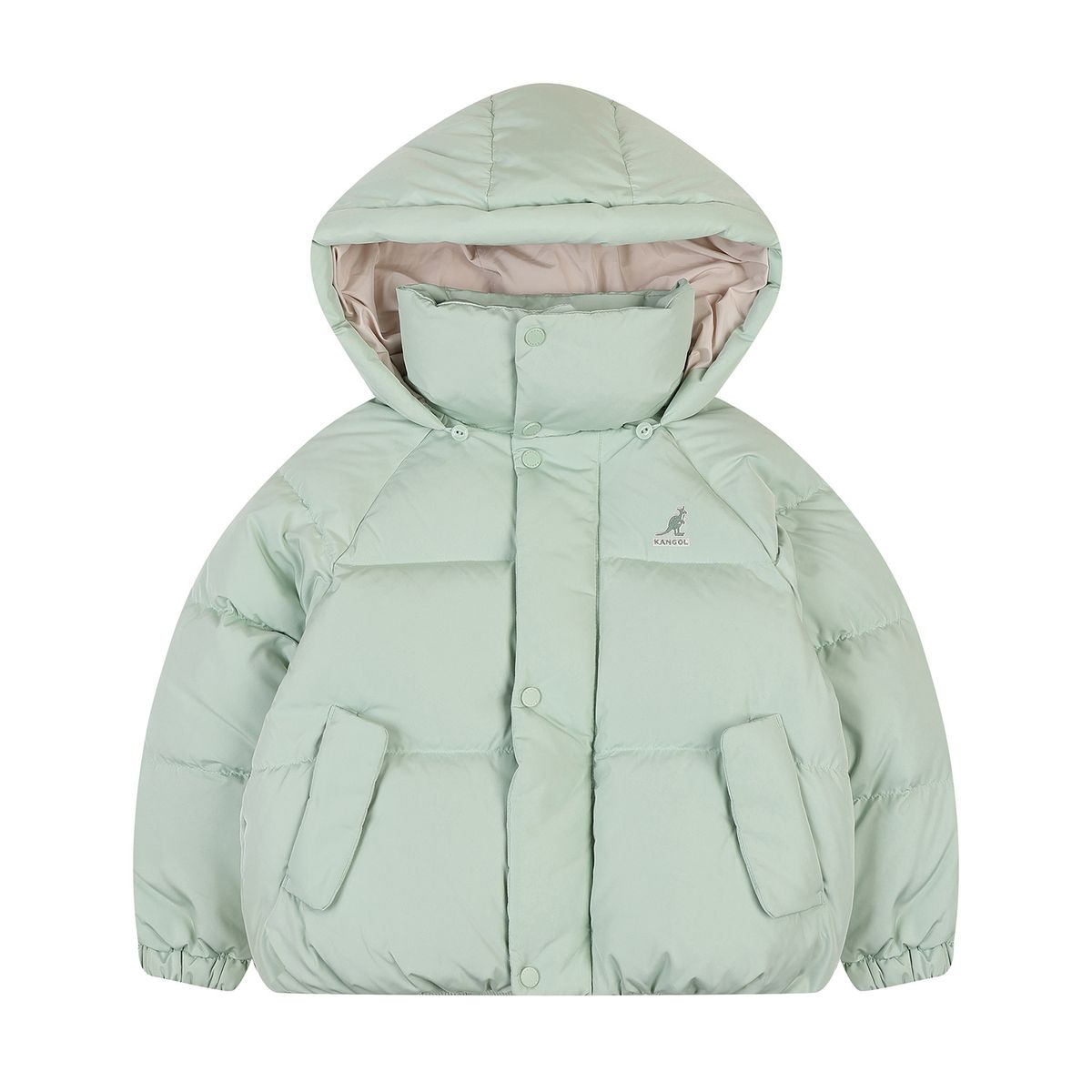 캉골키즈(KANGOL KIDS) 걸리쉬 벌룬 핏 숏 다운점퍼 RD 2108 민트
