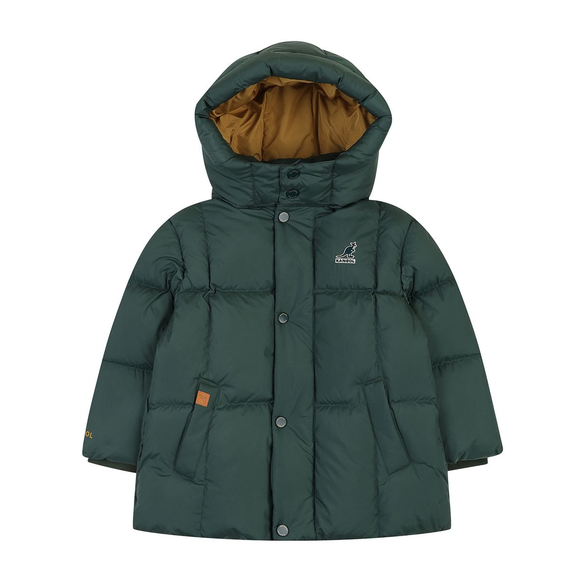 캉골키즈(KANGOL KIDS) 후드 포인트 푸퍼 숏 다운점퍼 RD 0107 그린
