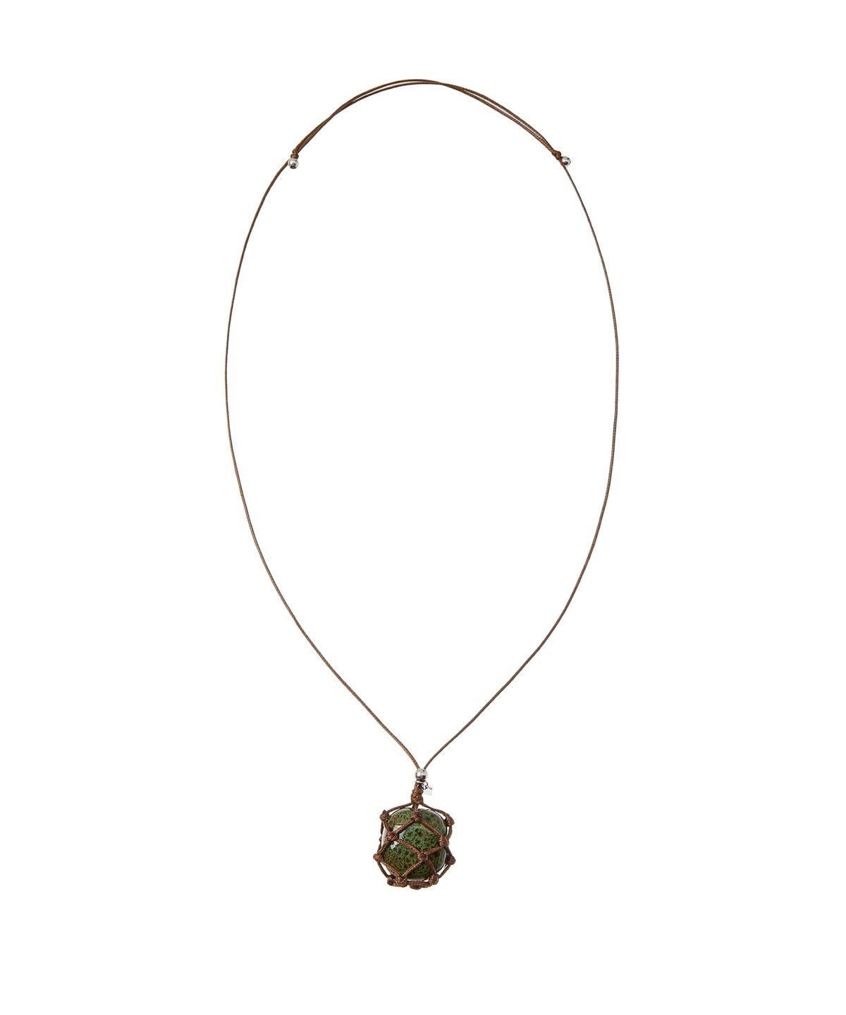 솔티페블(SALTY PEBBLE) RAW STONE NET NECKLACE [BROWN]