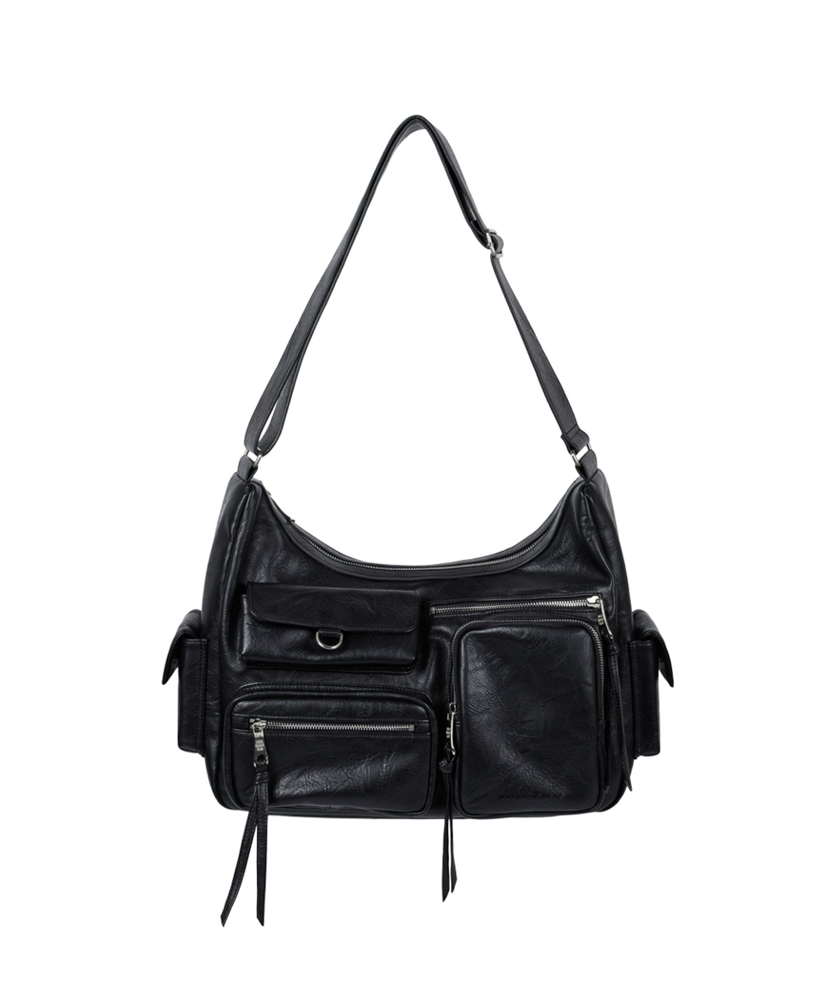 MUSINSA | IUGAMAKARAS Multi Pocket Leather Bag (Black)