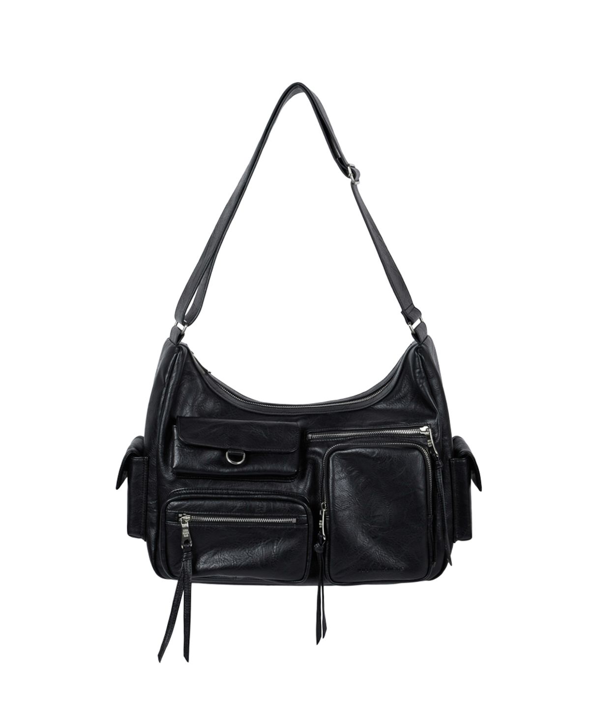 이우가마카라스(IUGAMAKARAS) Multi Pocket Leather Bag (Black)