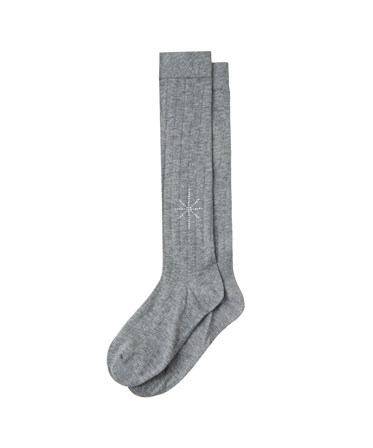 솔티페블(SALTY PEBBLE) GLITTERING GEM RIBBED SOCKS [GREY]