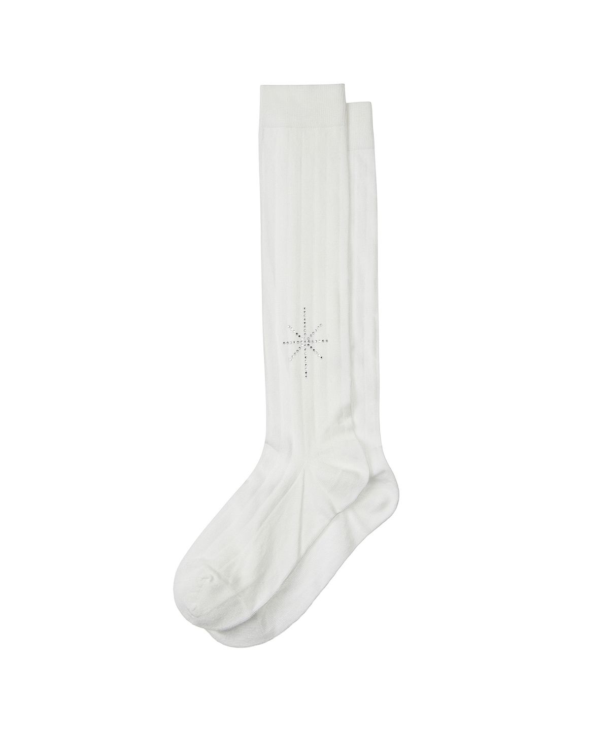 솔티페블(SALTY PEBBLE) GLITTERING GEM RIBBED SOCKS [WHITE]