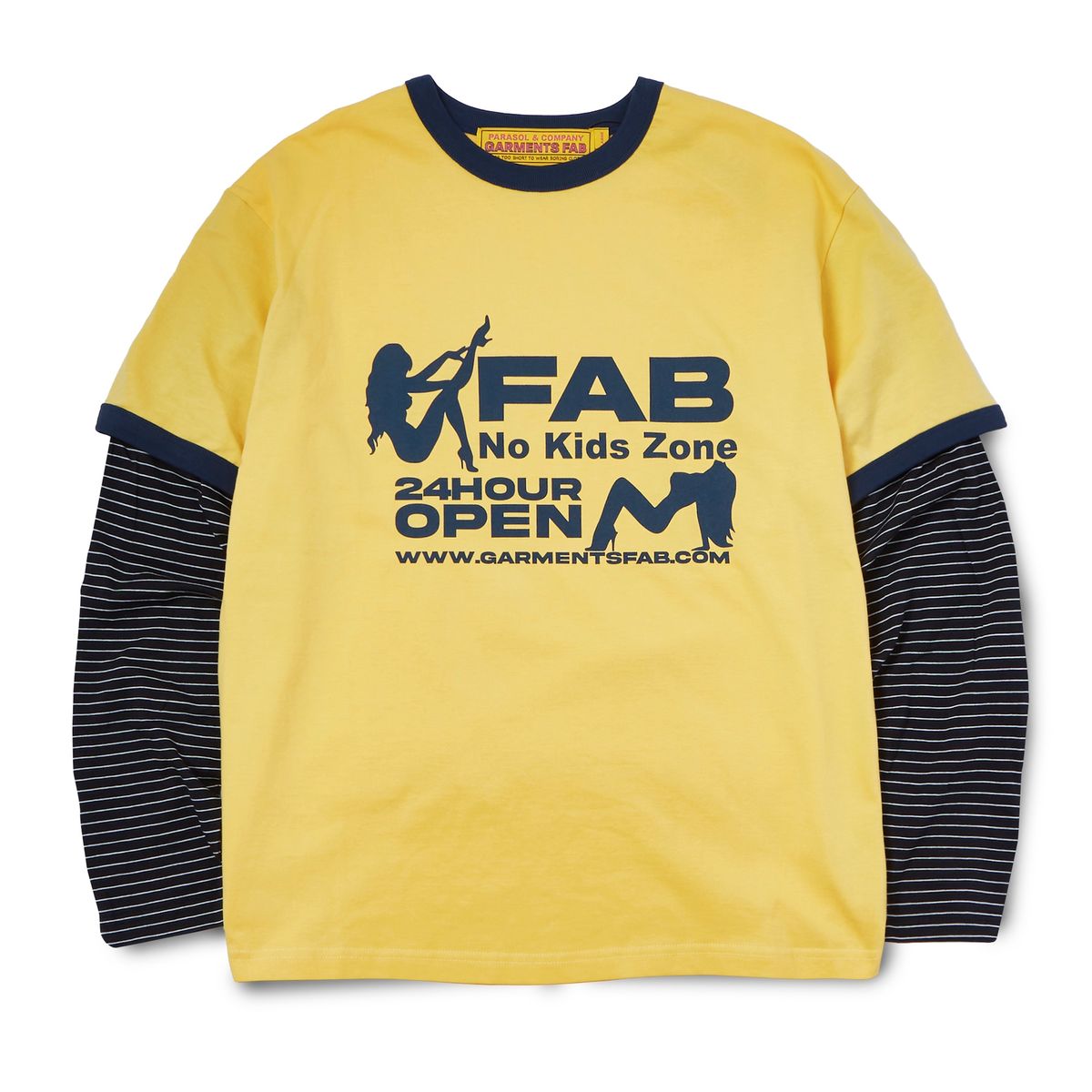 가먼츠팹(GARMENTS FAB) Adult Ringer Stripe Longsleeves (YELLOW)