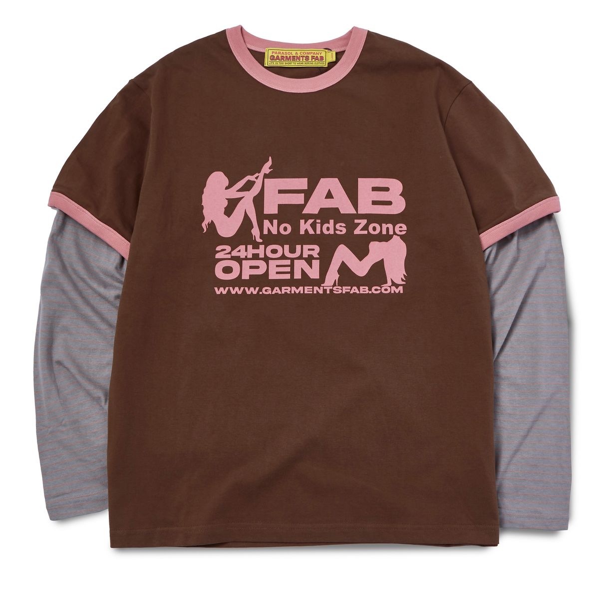 가먼츠팹(GARMENTS FAB) Adult Ringer Stripe Longsleeves (BROWN)