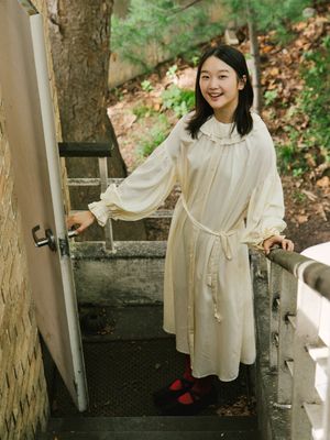 산토리니 프릴 원피스_아이보리