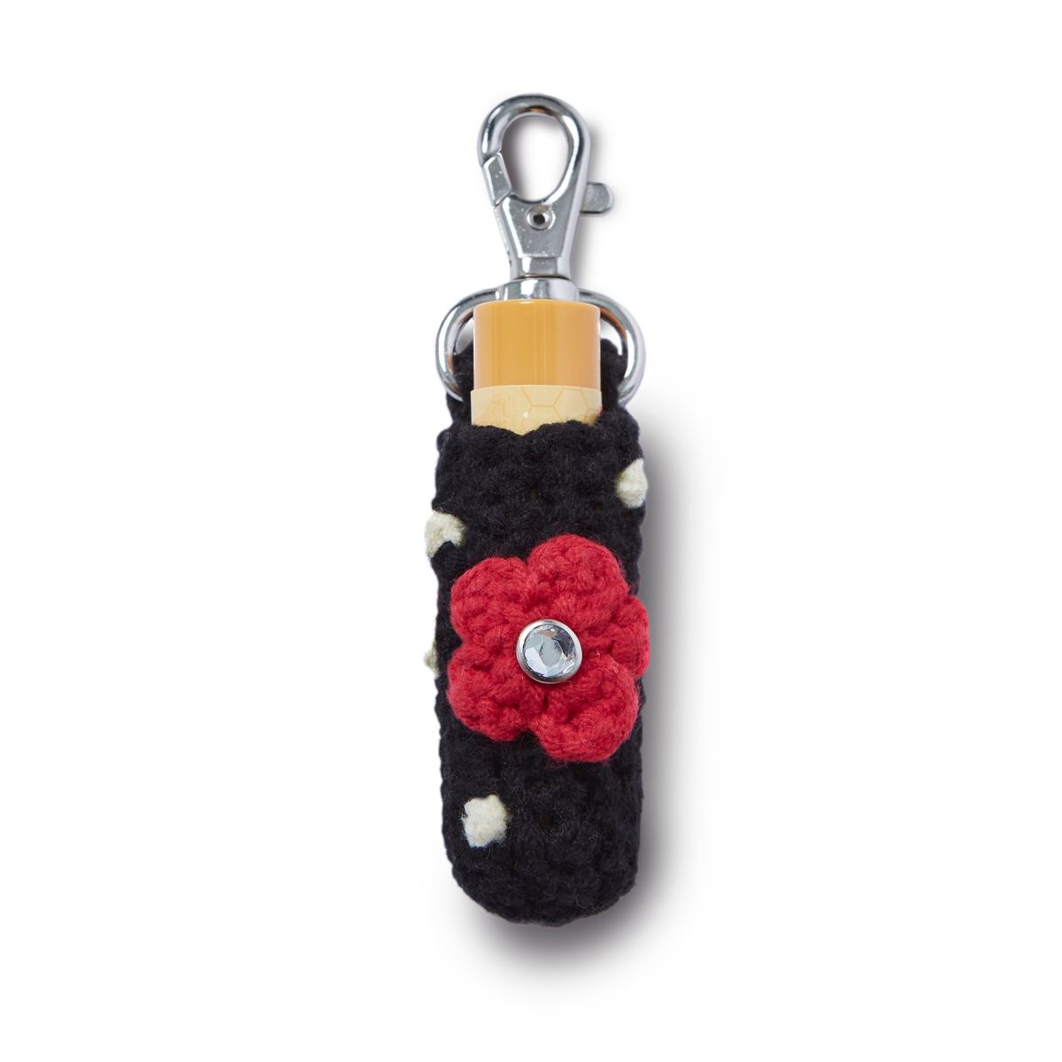 가먼츠팹(GARMENTS FAB) Flower Crochet Lip-Balm Keyring (BLACK)