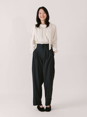 아틀리에 스트랩 팬츠_네이비