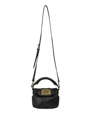 METAL LOGO LEATHER MINIBAG (BLACK)