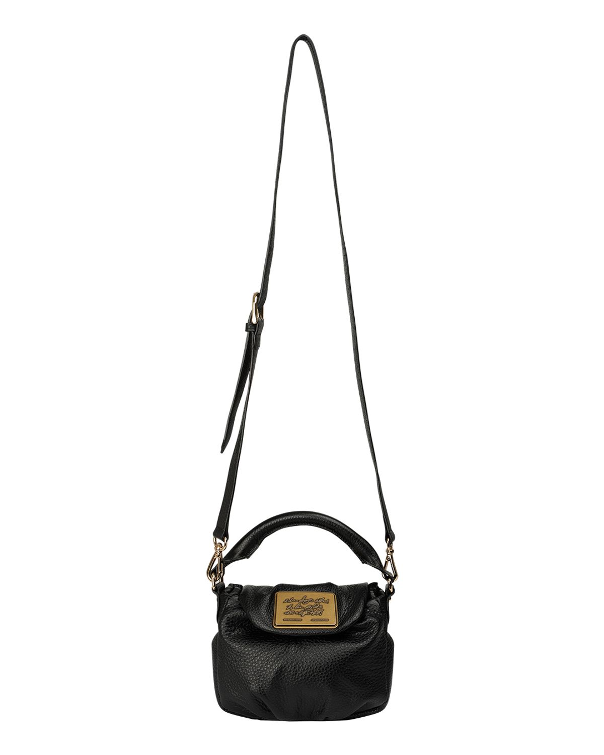 더뮤지엄비지터(THEMUSEUMVISITOR) METAL LOGO LEATHER MINIBAG (BLACK)