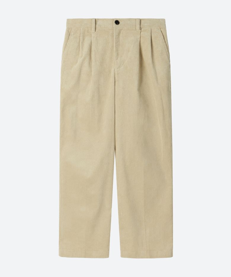 M.C UNISEX, Corduroy Chino Pants / Cream