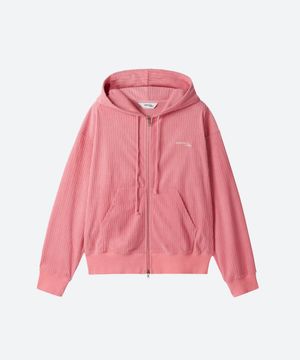 M.C UNISEX, Corduroy Hood zip-up / Pink