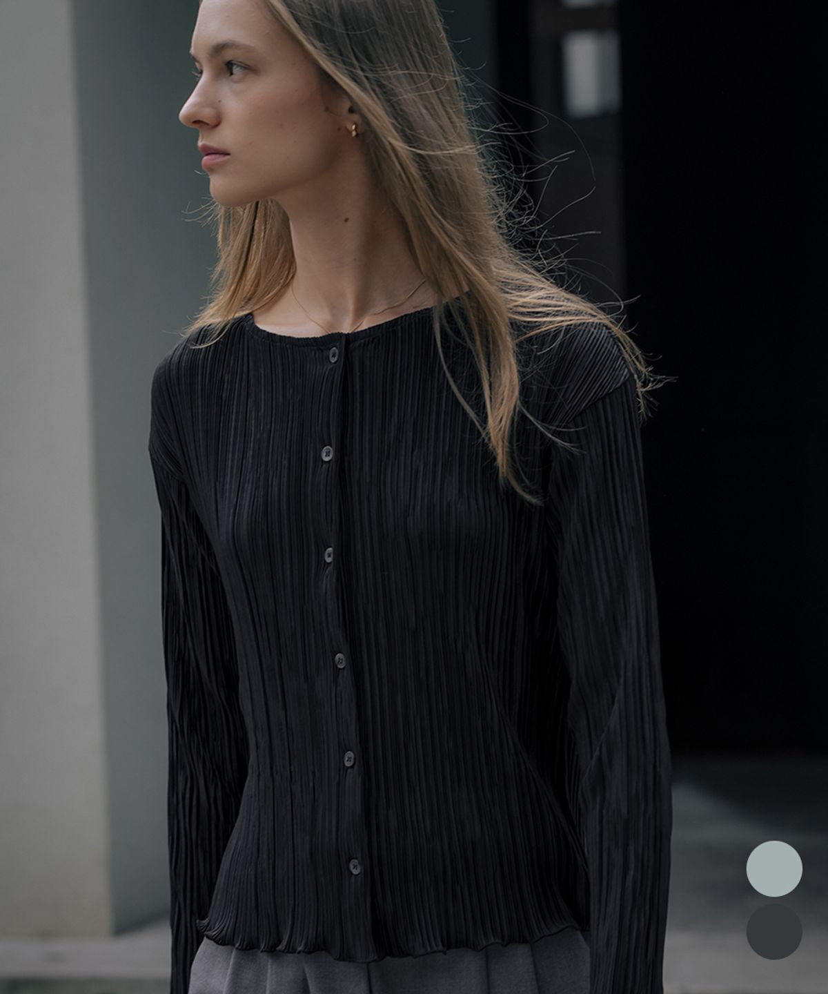 틸아이다이(TILL I DIE) Soft touch pleats blouse [TIWT01BL02]_2color