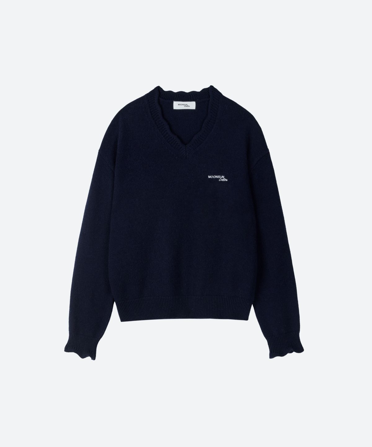 문선 아카이브(MOONSUN ARCHIVE) M.C Lace V Neck Knit / Navy