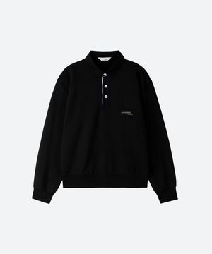 M.C UNISEX, Classic Polo Sweatshirt / Black