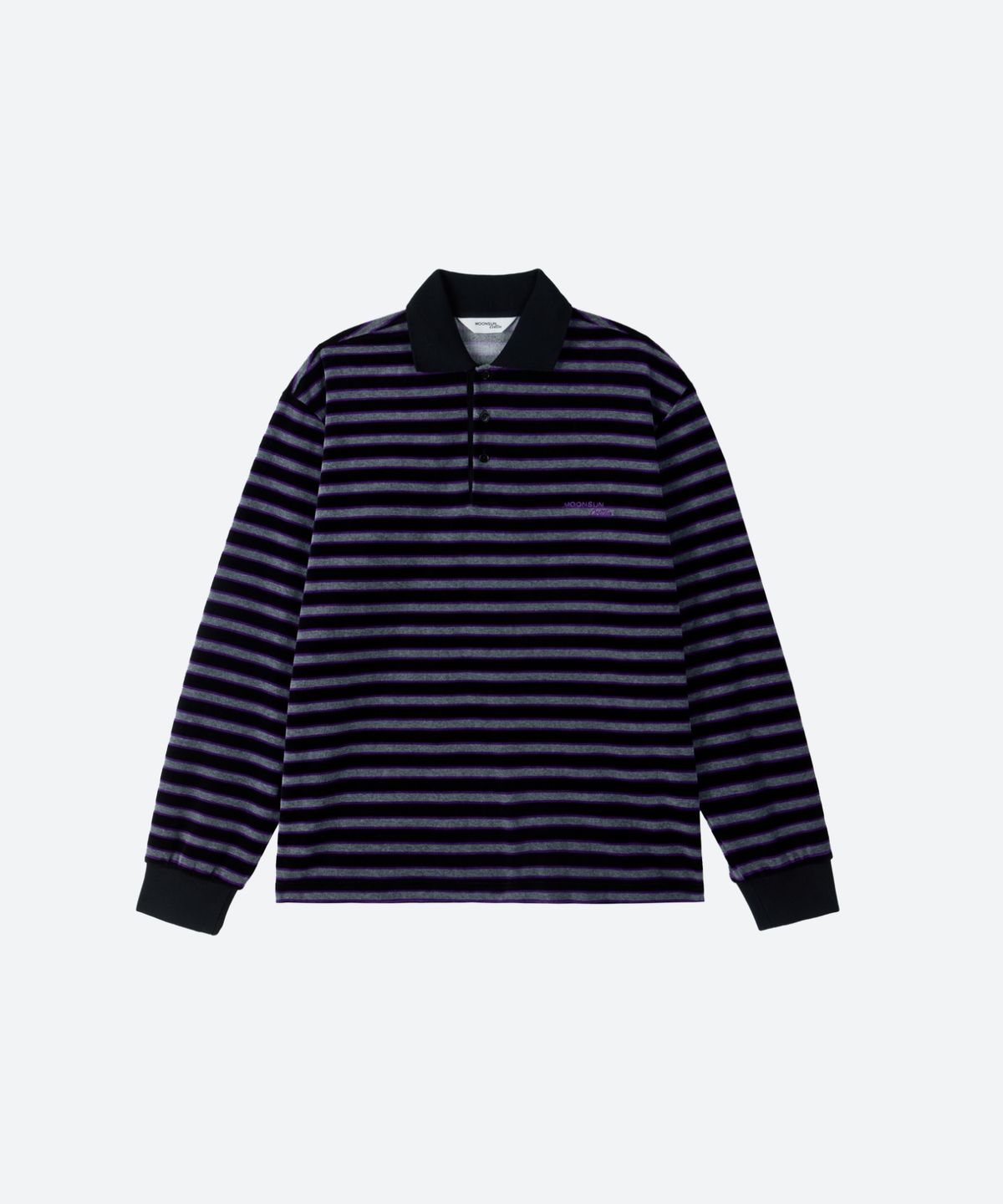 문선 아카이브(MOONSUN ARCHIVE) MJ M.C UNISEX, Velvet Stripe PK Shirt / Black