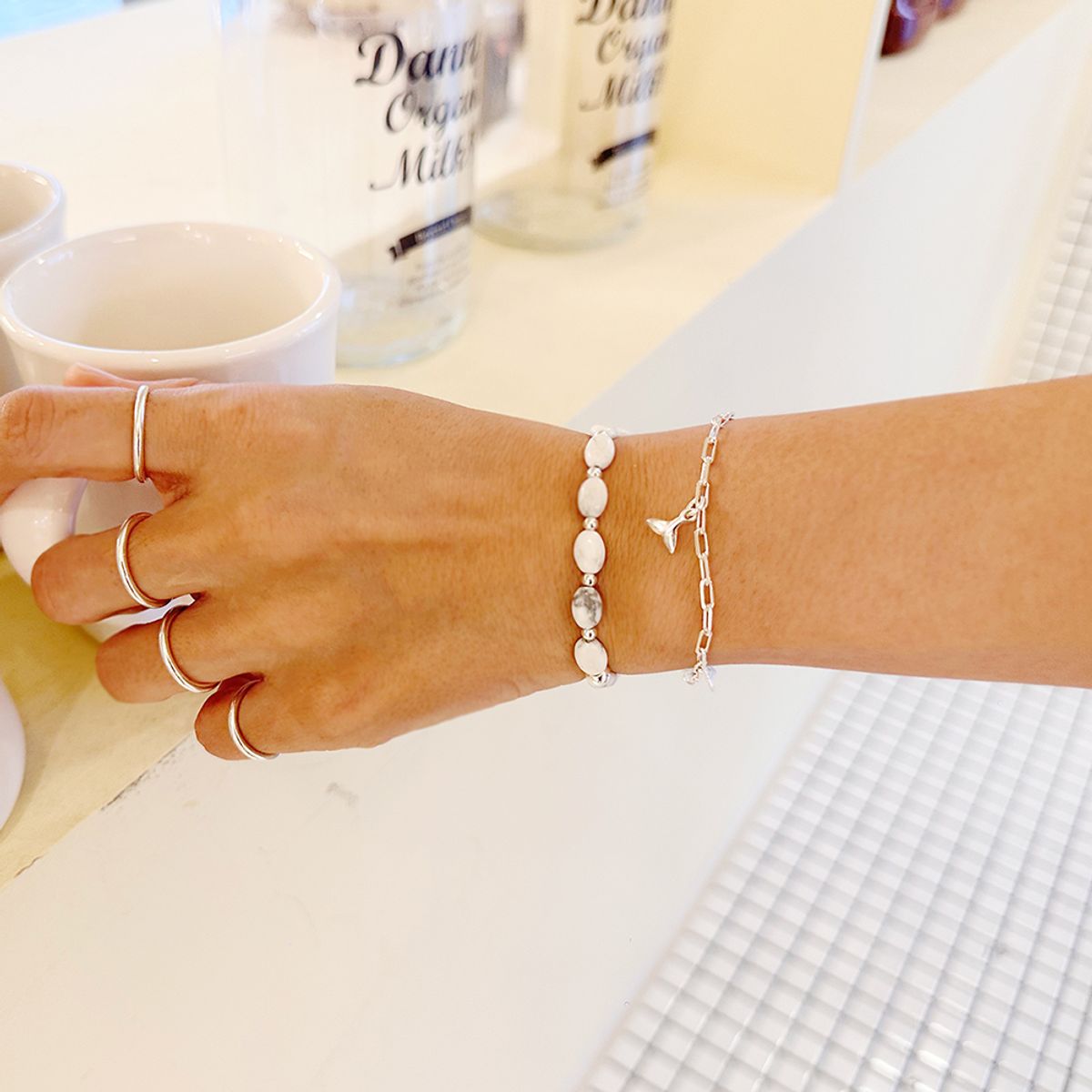 앤드씨유(AND SEE YOU) White Stone Bracelet-JB0207