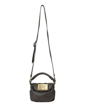 METAL LOGO LEATHER MINIBAG (BROWN)