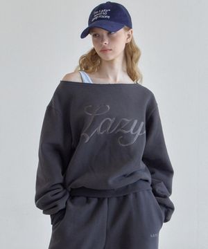 슬로우 멜로우 데일리 오프숄더 스웻셔츠 (3색상)