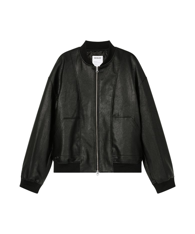 오버사이즈 가죽 블루종 (Black)