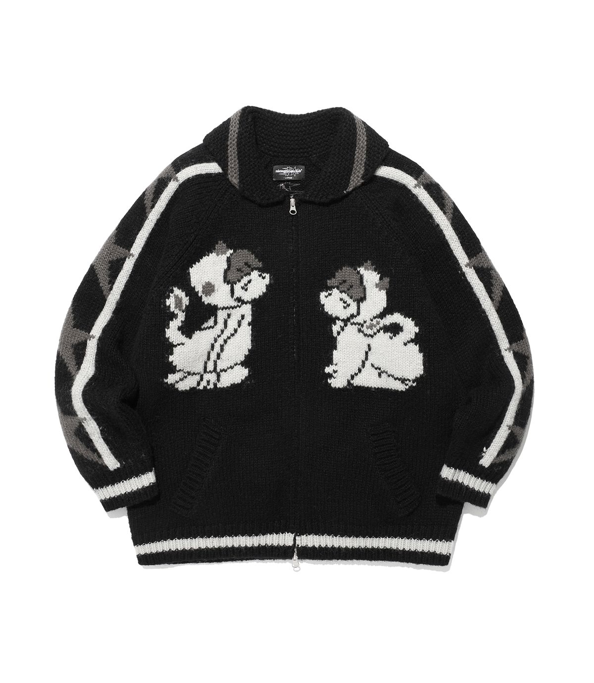 나이스고스트클럽(NICEGHOSTCLUB) DEVIL COWICHAN SWEATER_BLACK(NG2FFUK680A)