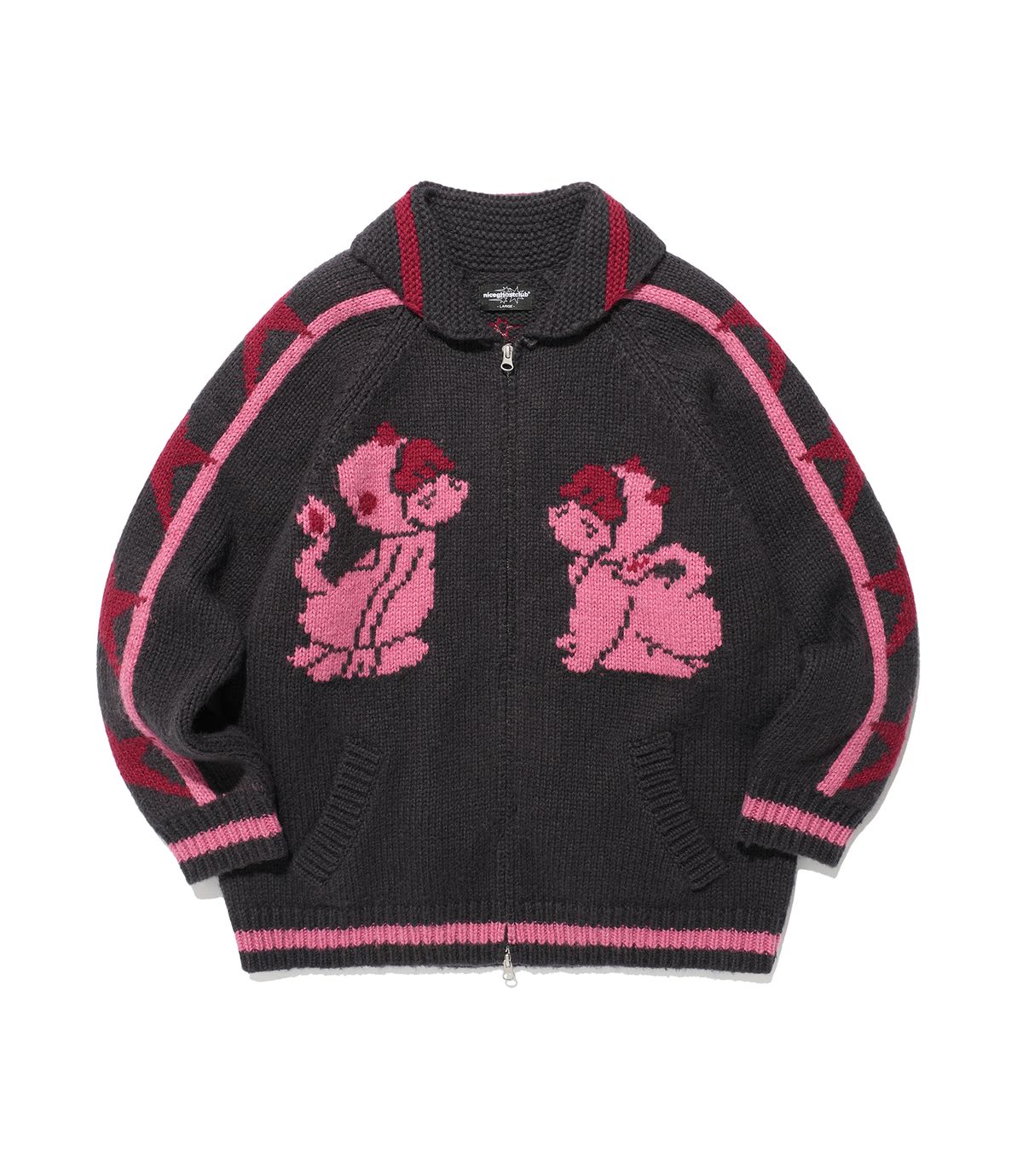 나이스고스트클럽(NICEGHOSTCLUB) DEVIL COWICHAN SWEATER_PURPLE(NG2FFUK680A)