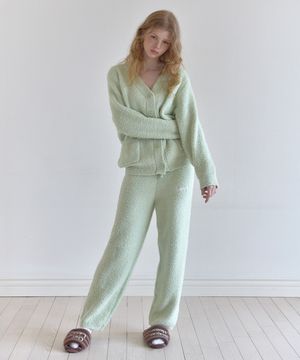 스윗 드림 플러피 가디건 팬츠 세트 말차