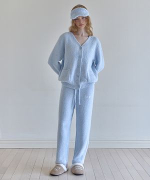 스윗 드림 플러피 가디건 팬츠 세트 스카이