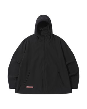 HORSE PRINTED HOODIE JACKET (BLACK)