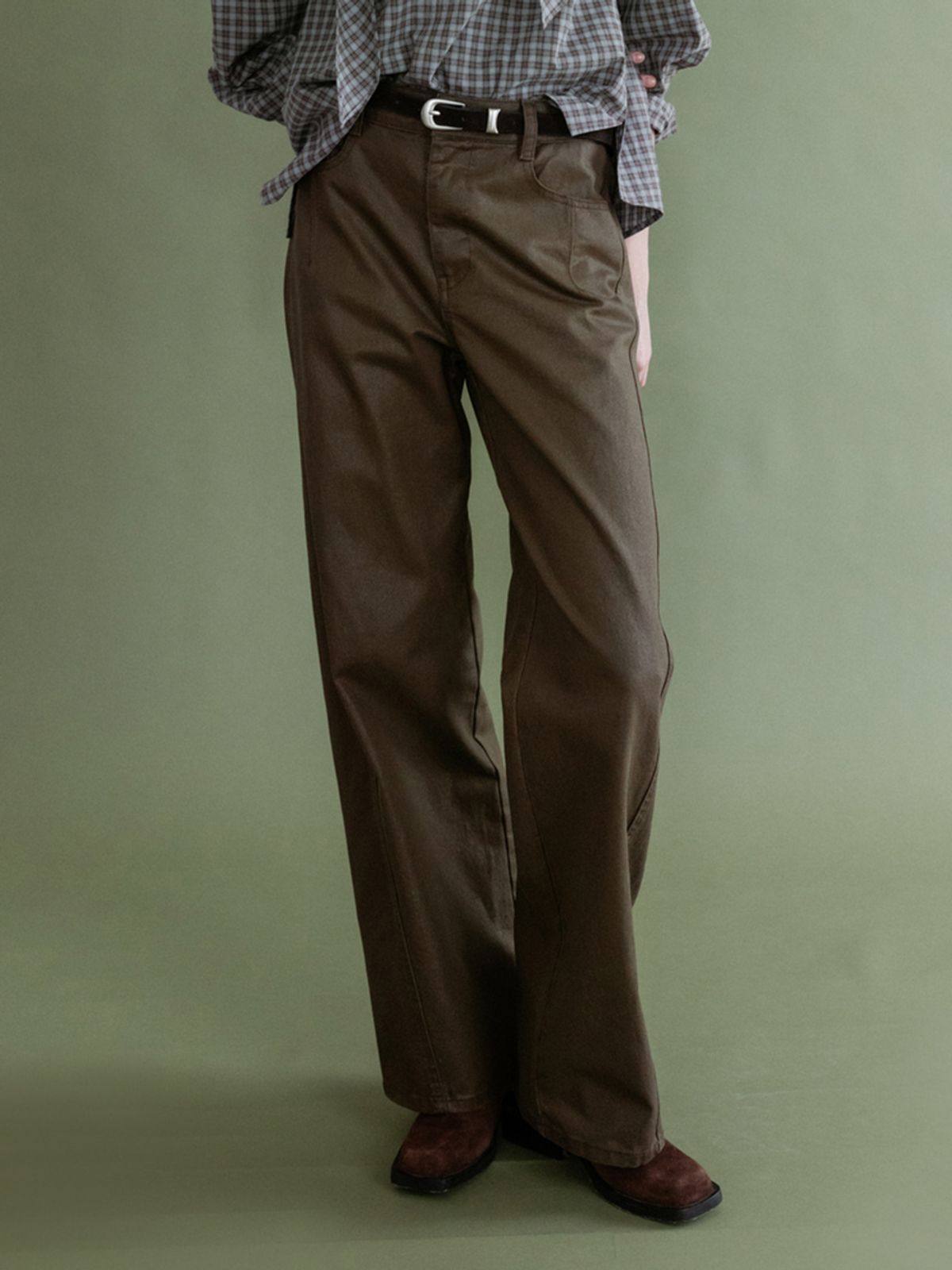 루에브르(LOEUVRE) [기장선택] Straight-leg Coating Jeans SJ5AL350_2color