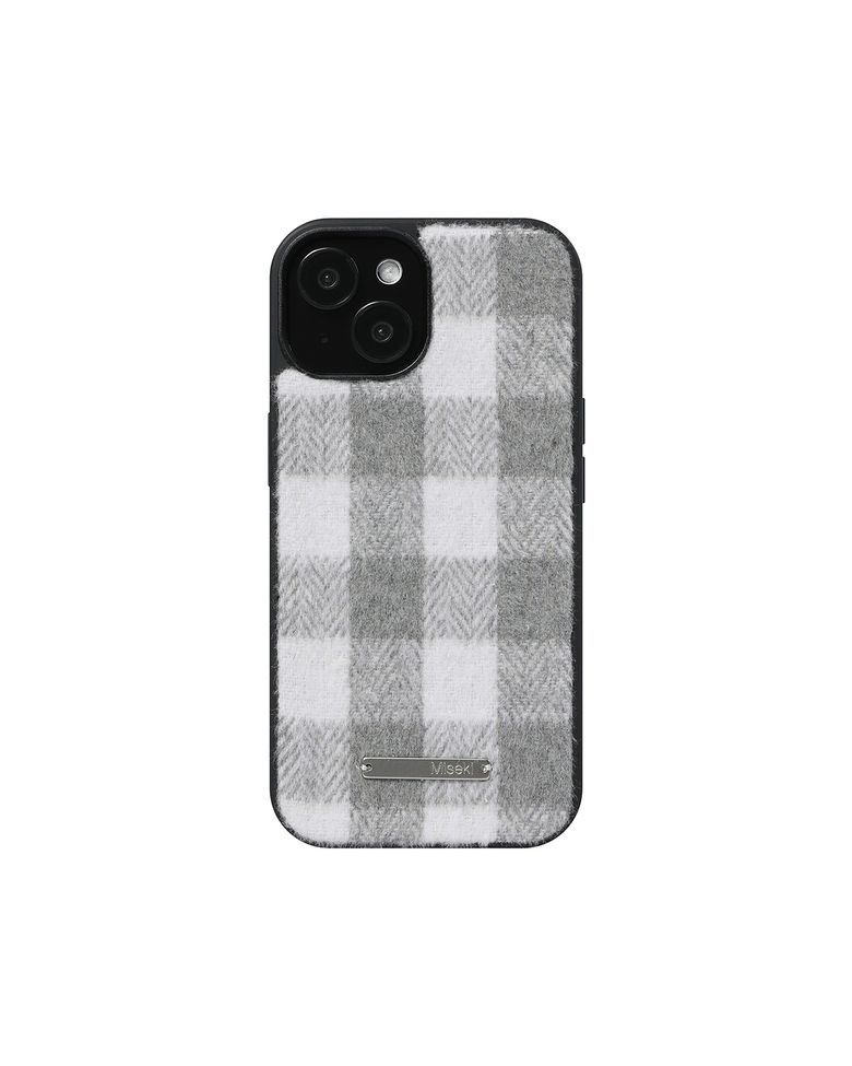 Cozy check iphone case GREY