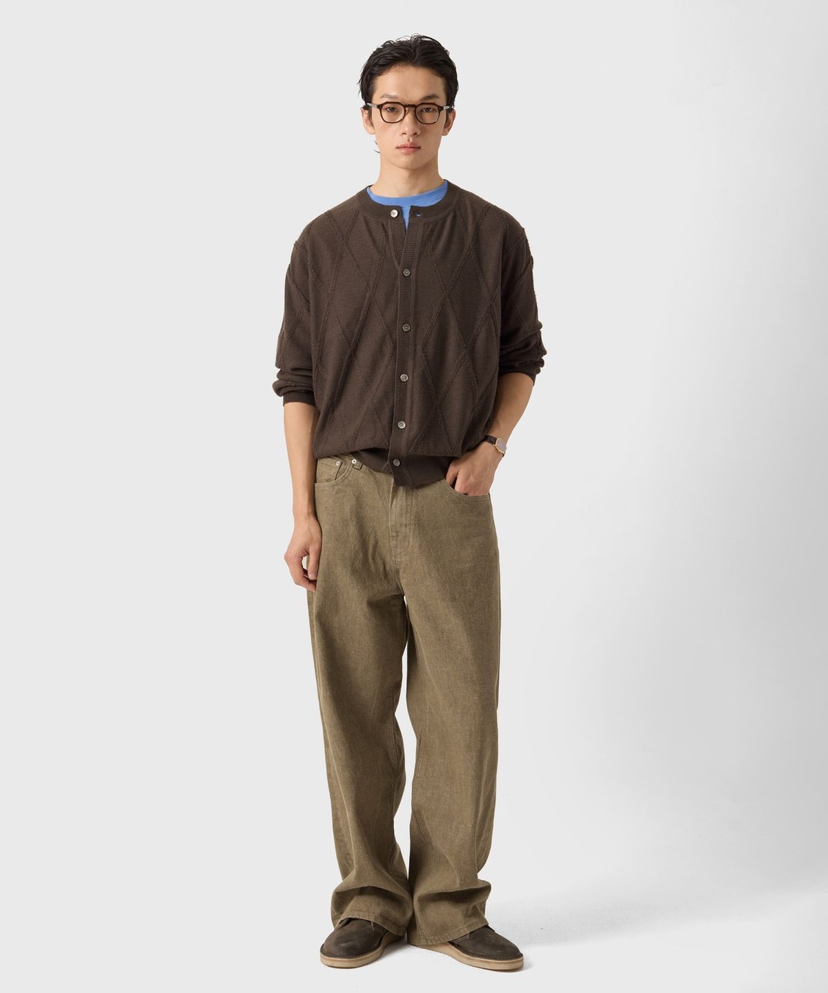 유스(YOUTH) Wide Denim Pants - Olive