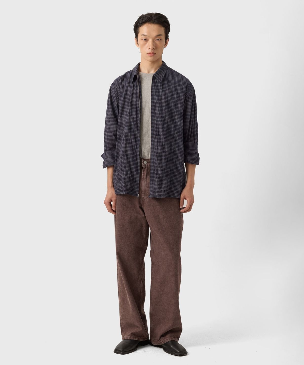 유스(YOUTH) Wide Denim Pants - Brown