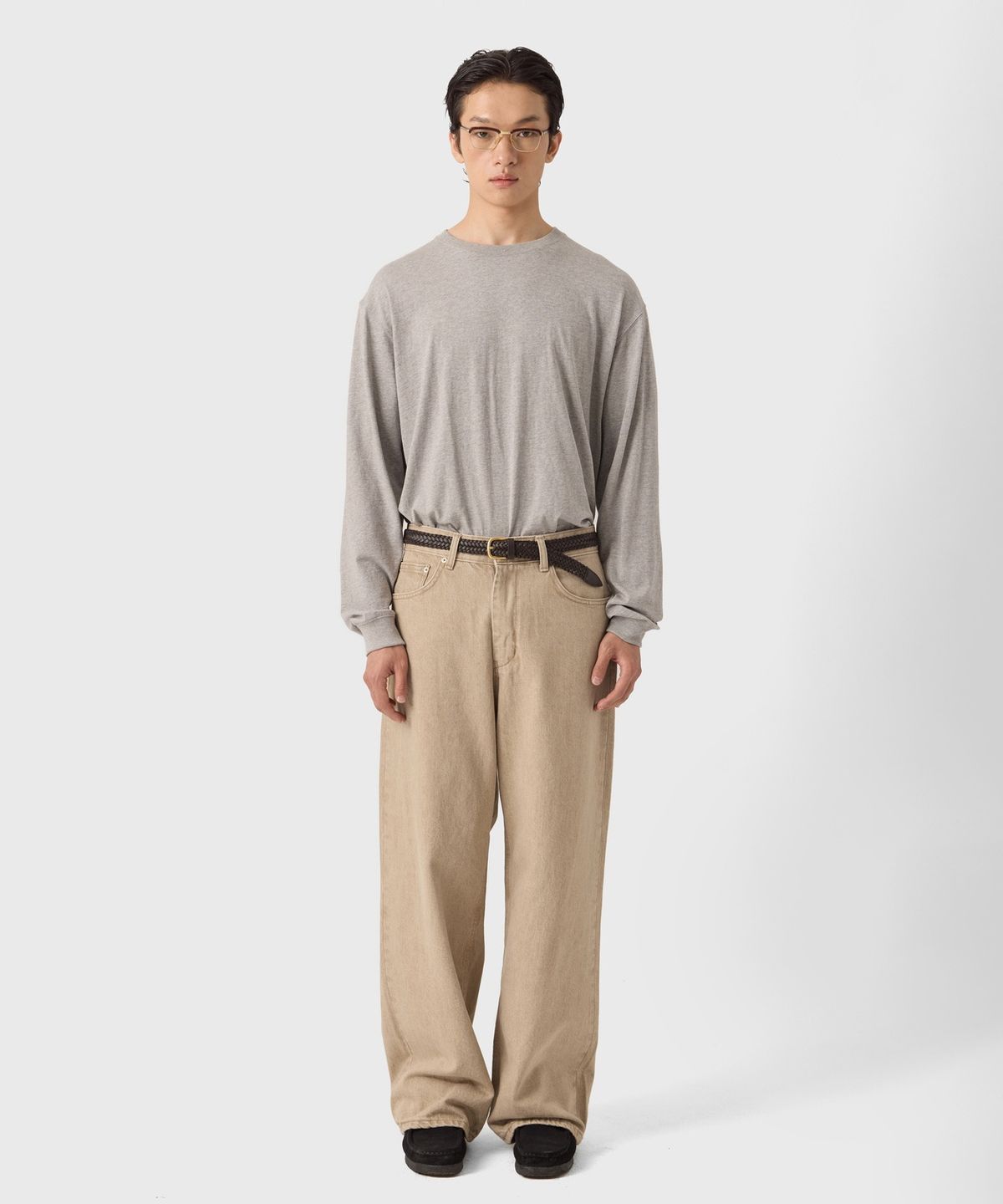 유스(YOUTH) Wide Denim Pants - Sand Beige