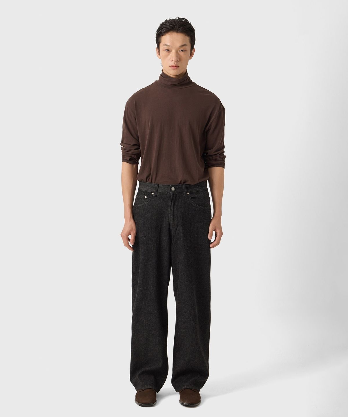 유스(YOUTH) Wide Denim Pants - Washed Black