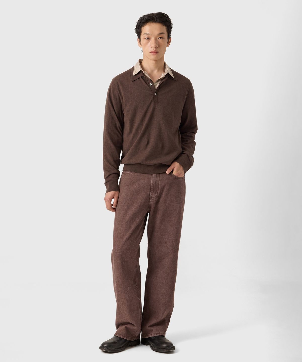 유스(YOUTH) Straight Denim Pants - Brown