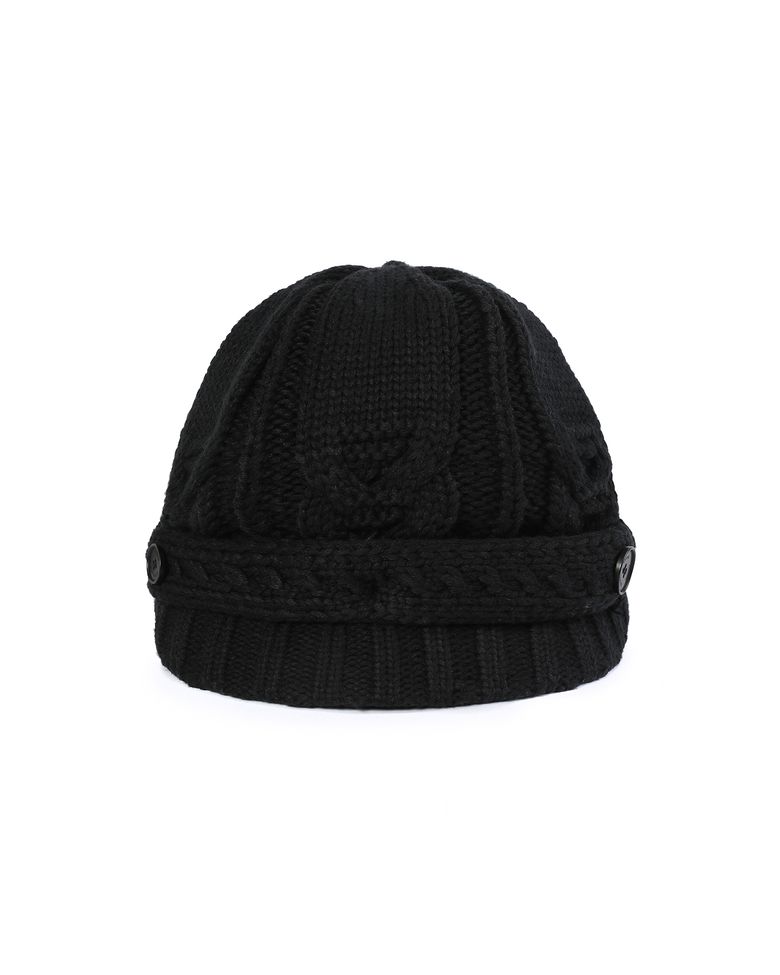 Cable knit beret BLACK