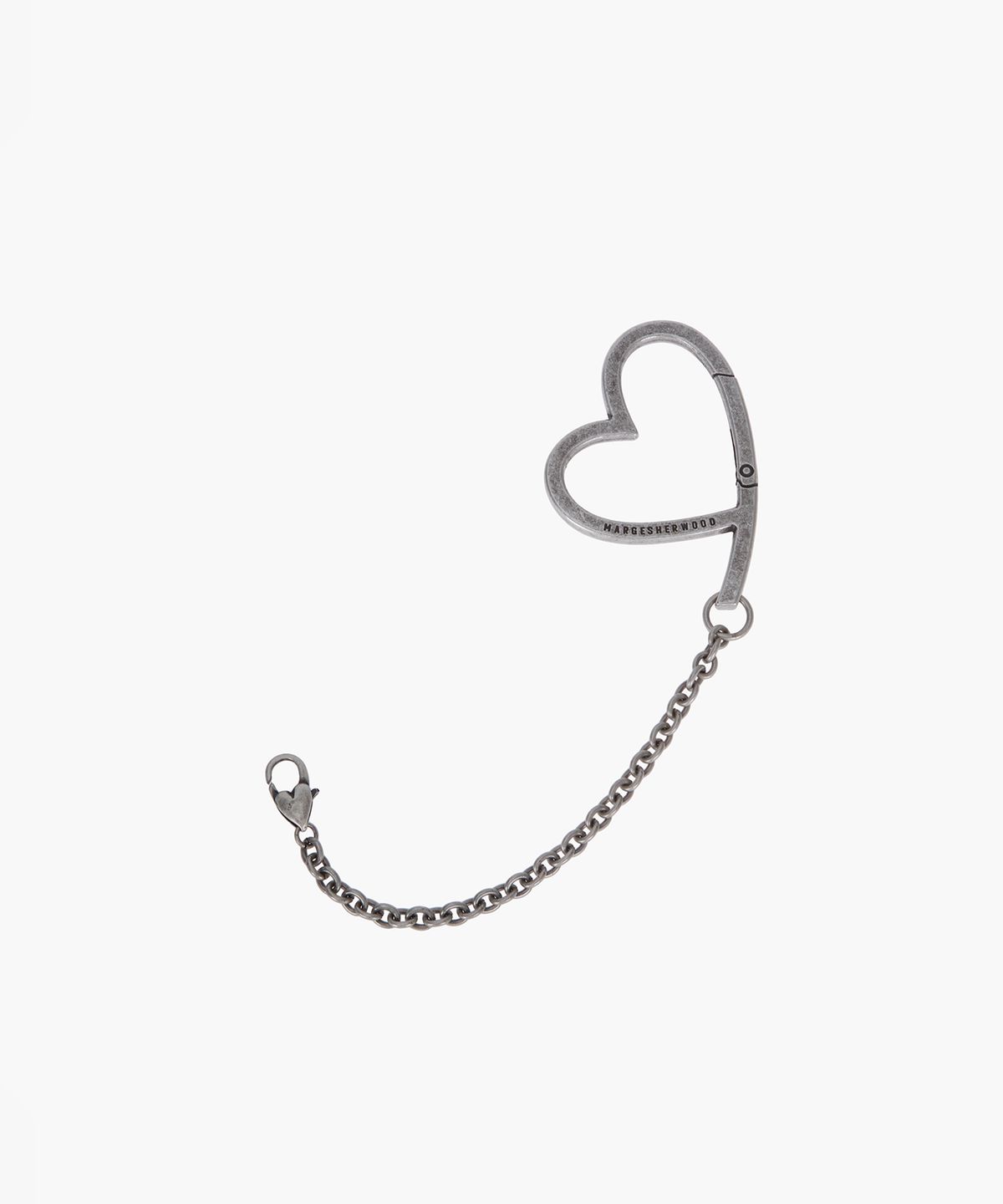 마지셔우드(MARGESHERWOOD) HEART CLIP KEYCHAIN_antiqued silver