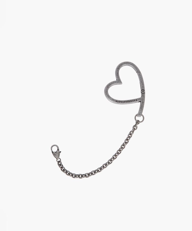 HEART CLIP KEYCHAIN_antiqued silver