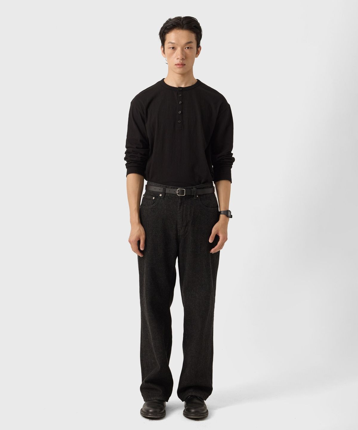 유스(YOUTH) Straight Denim Pants - Washed Black