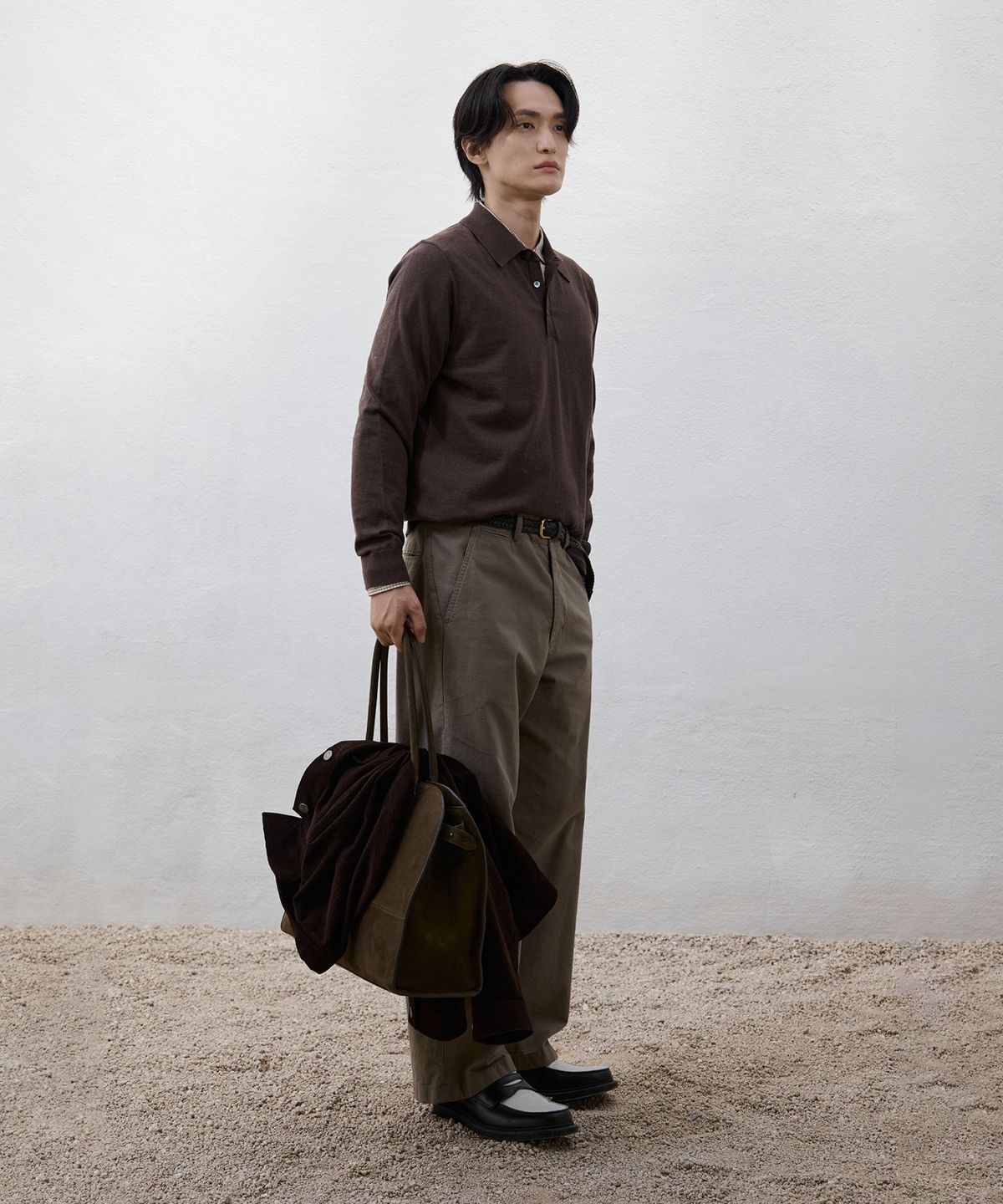 유스(YOUTH) Washed Wide Chino Pants - Moss