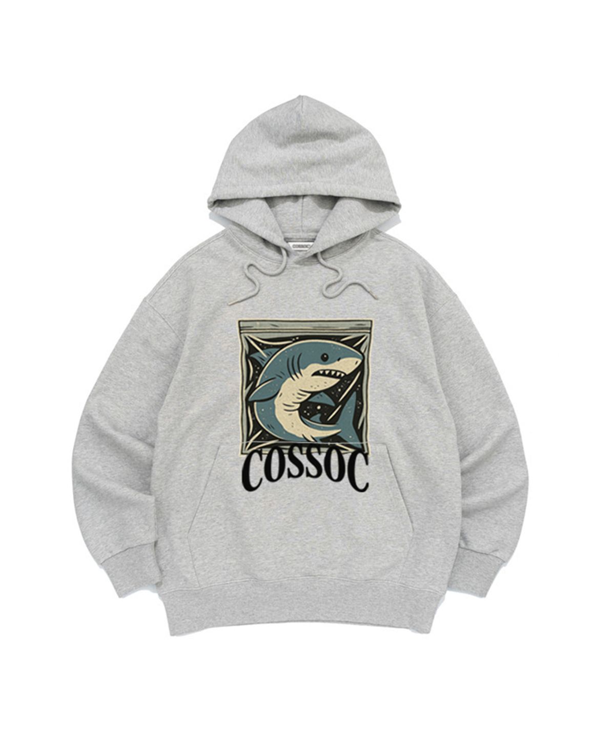 코소(COSO) 샤크 코소 후드 티셔츠 (그레이)