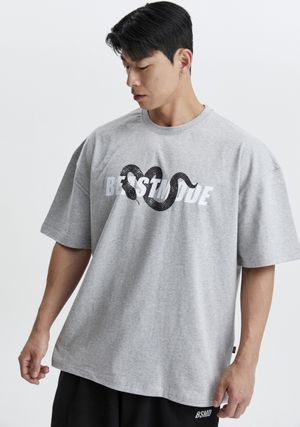 스네이크 오버핏 반팔 티셔츠 숏 슬리브